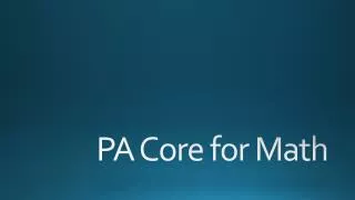 PA Core for Math