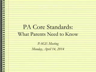 PA Core Standards: What Parents Need to Know