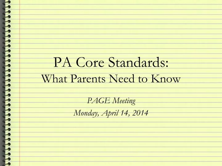 pa core standards what parents need to know