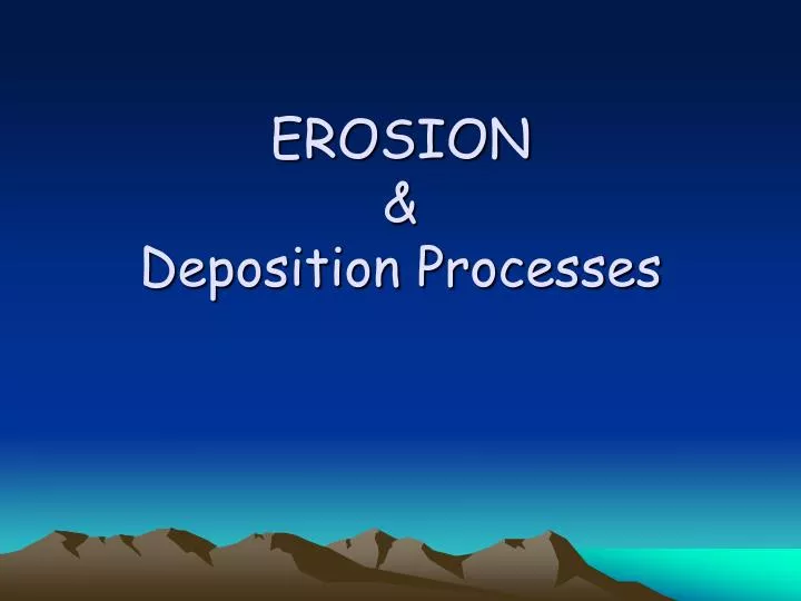 erosion deposition processes