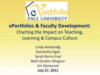 ePortfolios &amp; Faculty Development: Charting the Impact on Teaching, Learning &amp; Campus Culture