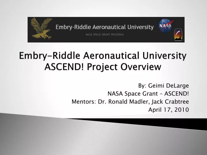 embry riddle aeronautical university ascend project overview
