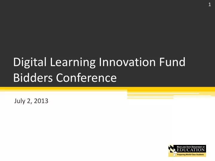 digital learning innovation fund bidders conference