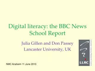 Digital literacy: the BBC News School Report