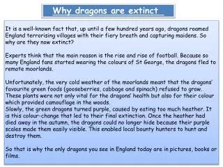 Why dragons are extinct