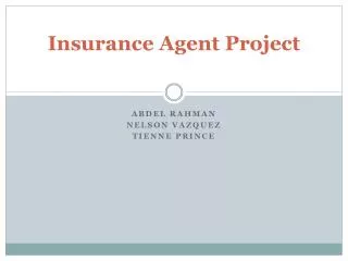 Insurance Agent Project