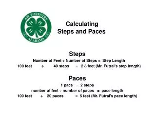 Calculating Steps and Paces
