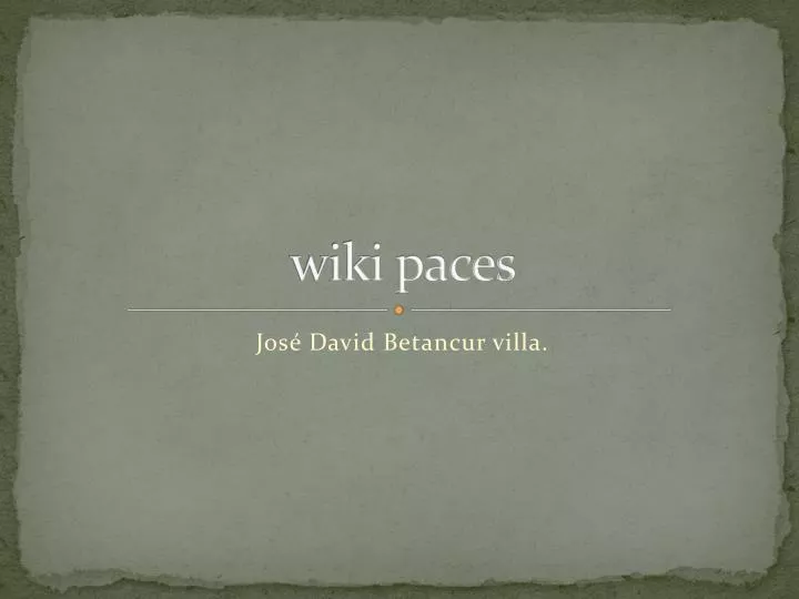 wiki paces