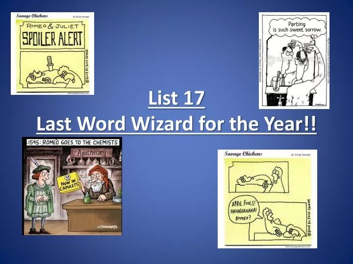 list 17 last word wizard for the year