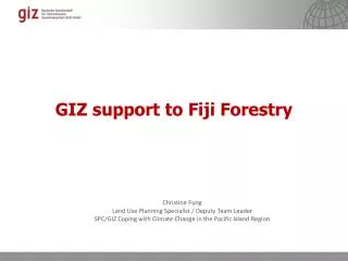 GIZ support to Fiji Forestry