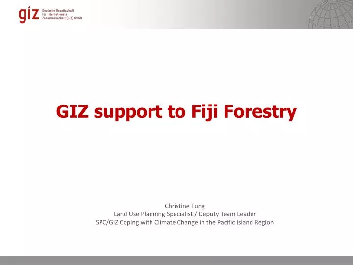 giz support to fiji forestry