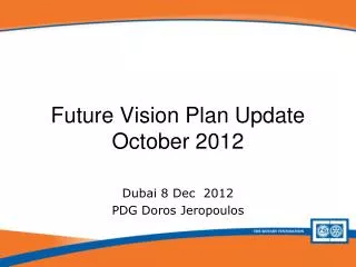 Future Vision Plan Update October 2012