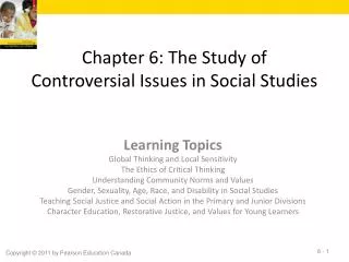 Chapter 6: The Study of Controversial Issues in Social Studies