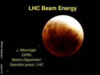 LHC Beam Energy