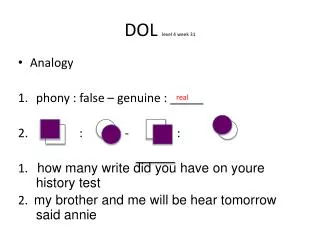 DOL level 4 week 31