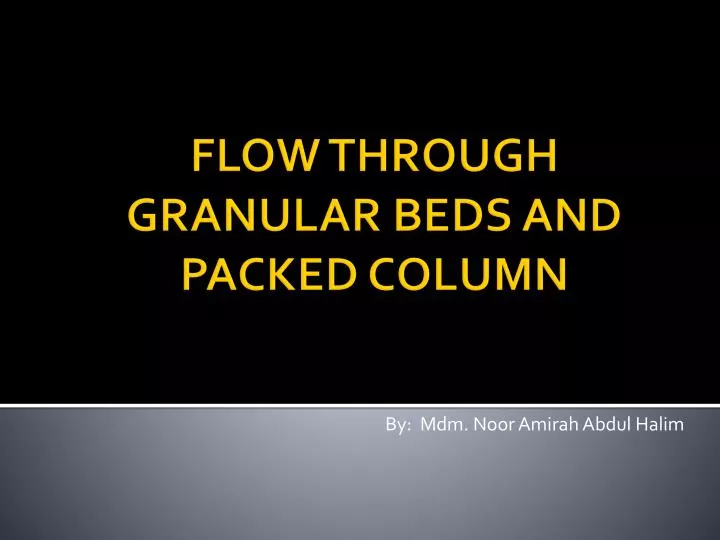 flow through granular beds and packed column
