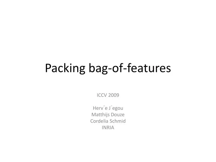 packing bag of features