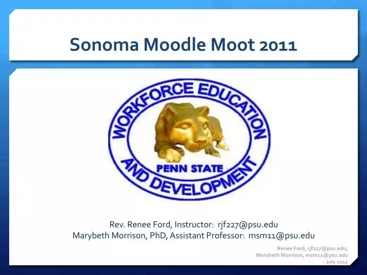 sonoma moodle moot 2011