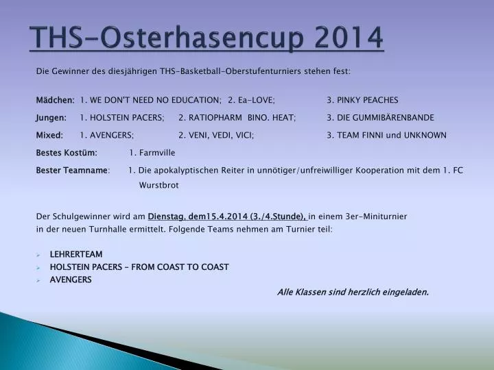 ths osterhasencup 2014