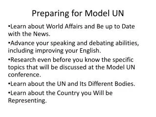 Preparing for Model UN