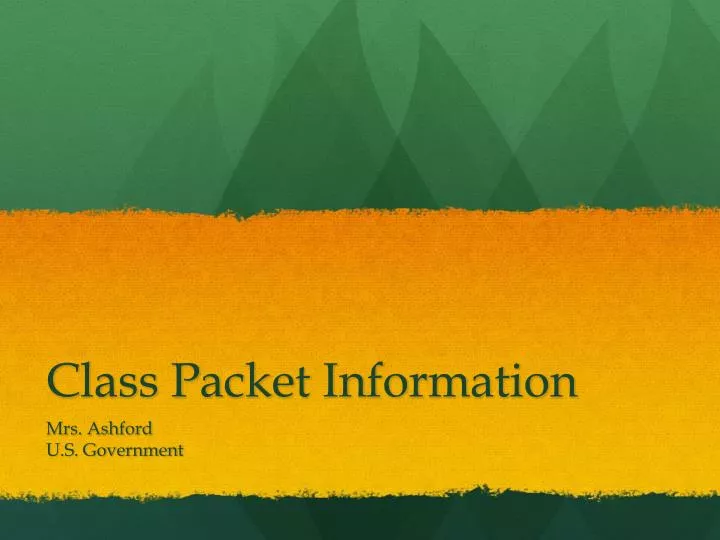 class packet information