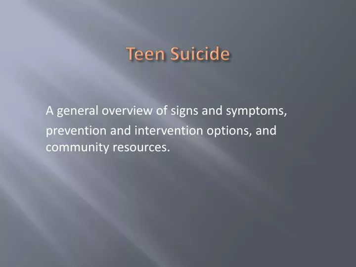 teen suicide