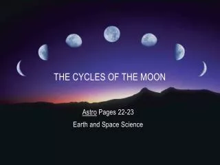 The Cycles of the Moon