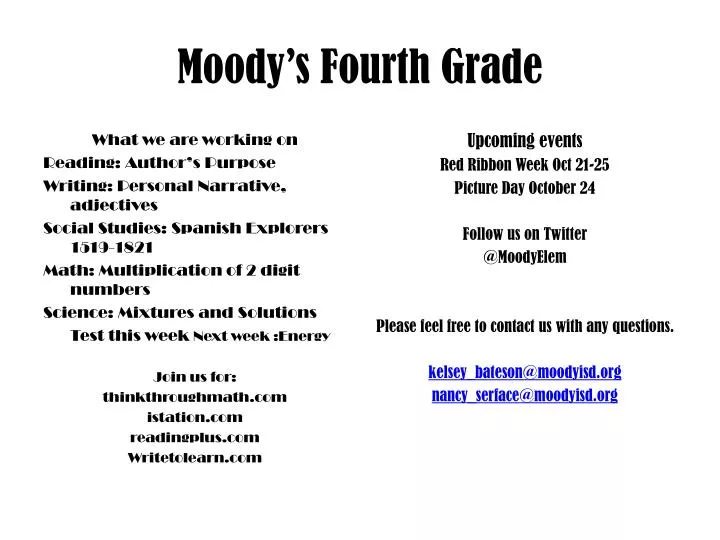 moody s fourth grade