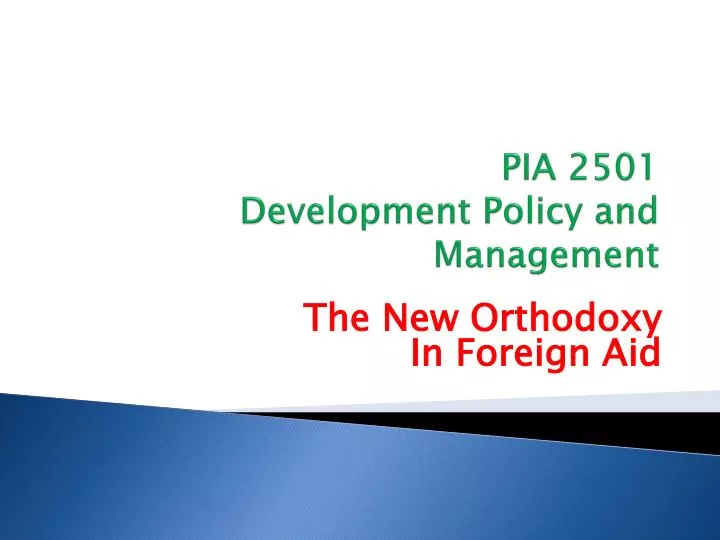 pia 2501 development policy and management