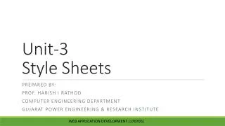 Unit-3 Style Sheets