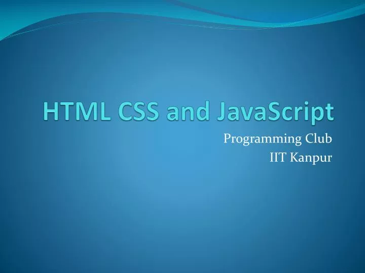 html css and javascript