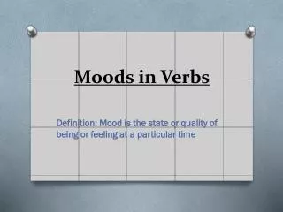 Moods in Verbs