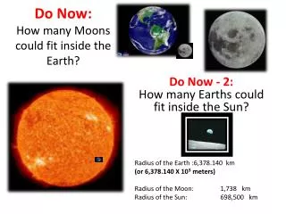 Do Now: How many Moons could fit inside the Earth?
