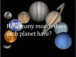 How many moons does each planet have?