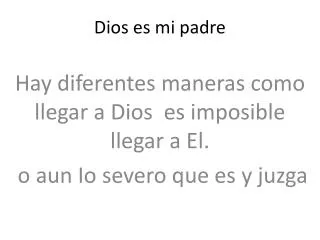 dios es mi padre
