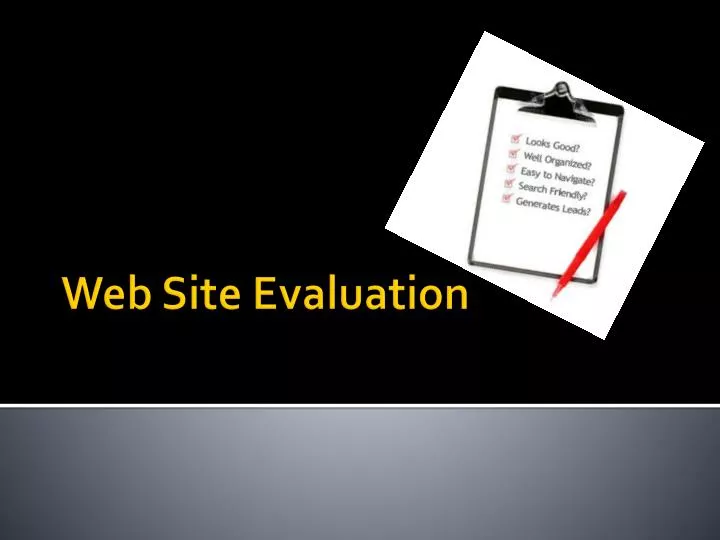web site evaluation