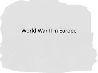 World War II in Europe