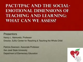 PACT/TPAC and the social-emotional dimensions of teaching and learning: what can we assess?