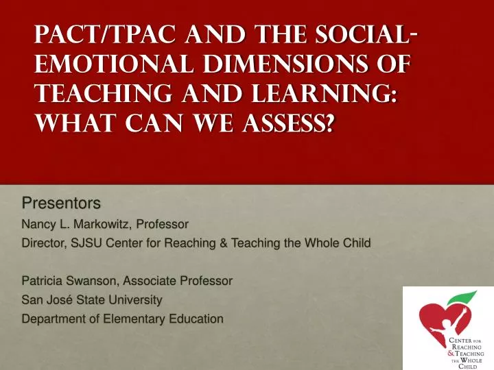 pact tpac and the social emotional dimensions of teaching and learning what can we assess