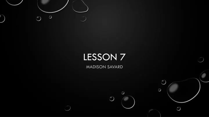 lesson 7