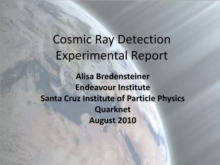 cosmic ray detection experimental report