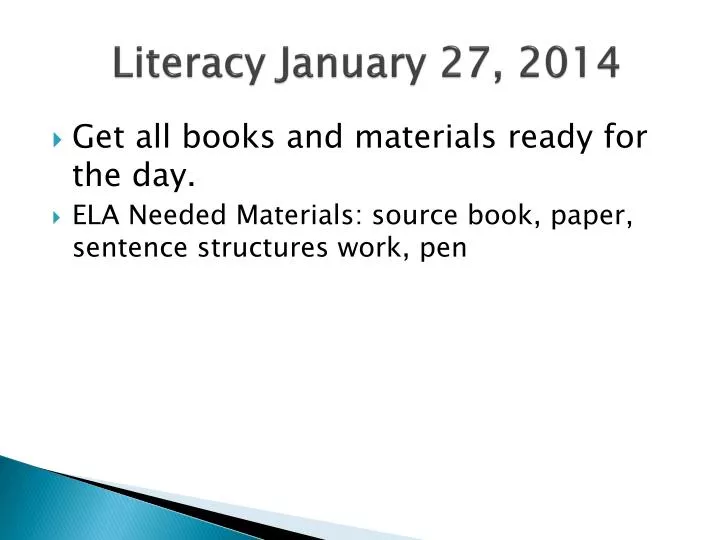 literacy january 27 2014
