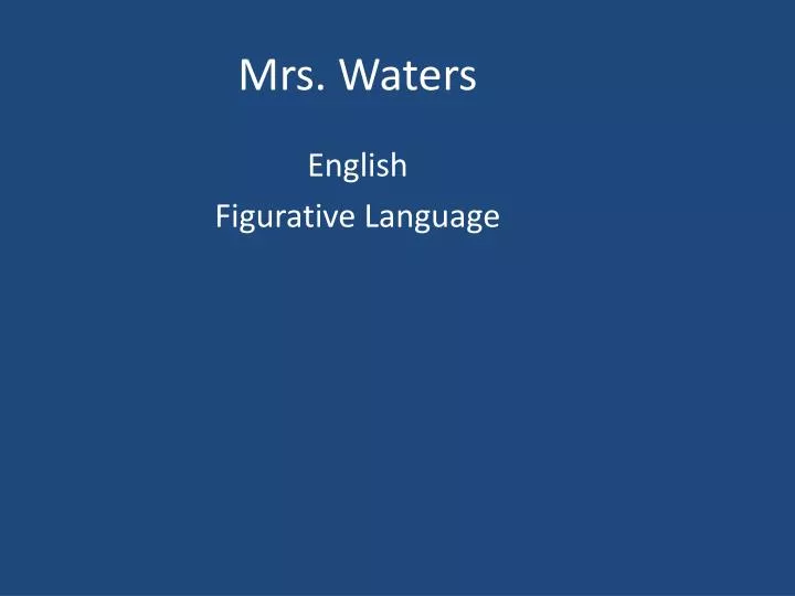 mrs waters