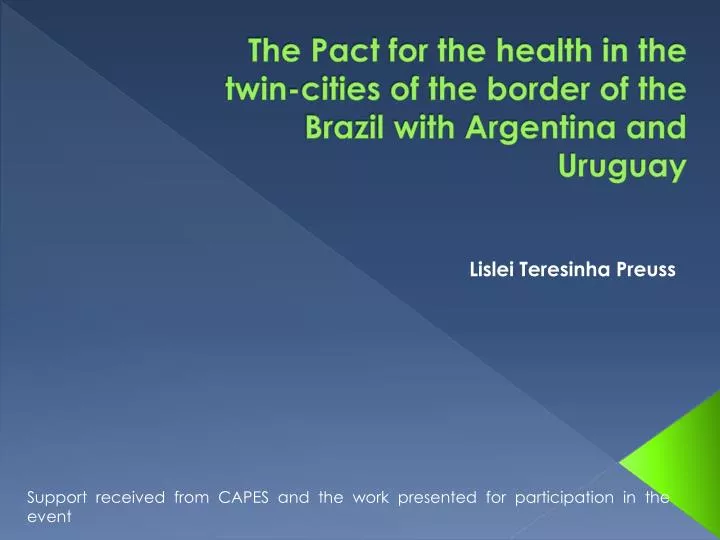 the pact for the health in the twin cities of the border of the brazil with argentina and uruguay