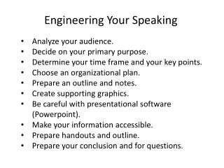 Engineering Your Speaking