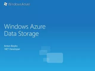 Windows Azure Data Storage