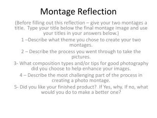 Montage Reflection