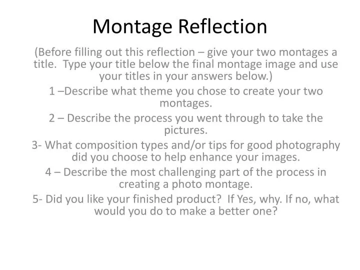 montage reflection