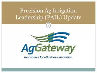 Precision Ag Irrigation Leadership (PAIL) Update