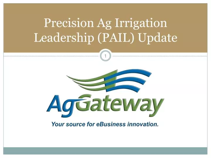 precision ag irrigation leadership pail update